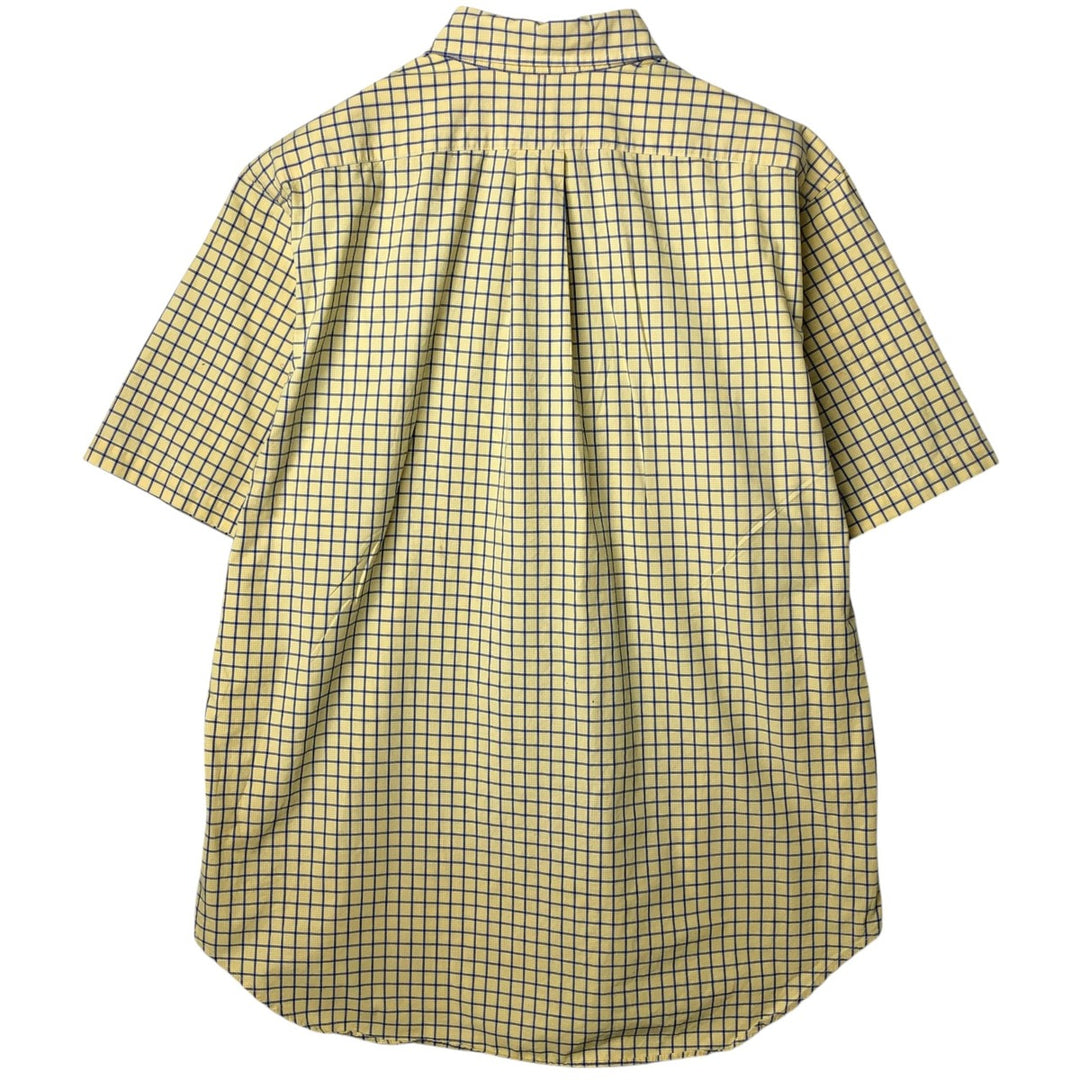 Ralph Lauren Classic Fit short sleeve button down check shirt, men's size L cotton yellow type Vintage Second Hand