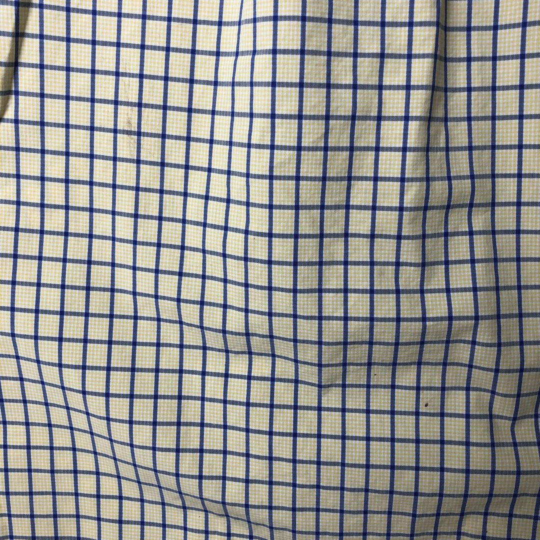 Ralph Lauren Classic Fit short sleeve button down check shirt, men's size L cotton yellow type Vintage Second Hand