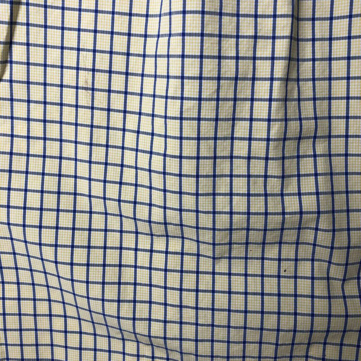 Ralph Lauren Classic Fit short sleeve button down check shirt, men's size L cotton yellow type Vintage Second Hand