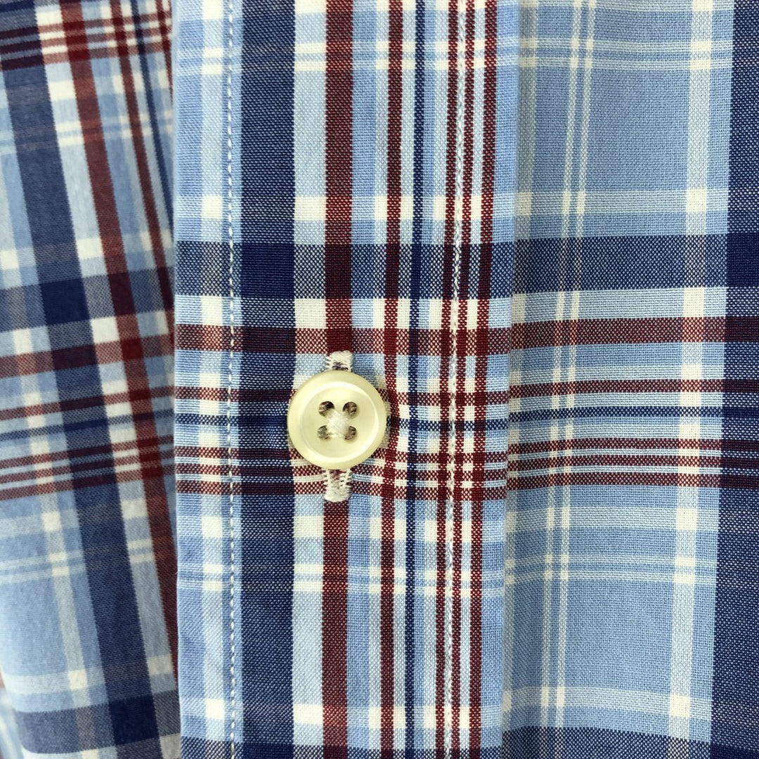 Ralph Lauren Classic Fit short sleeve button down check shirt, men's size XL cotton Blue type light blue Vintage Second Hand