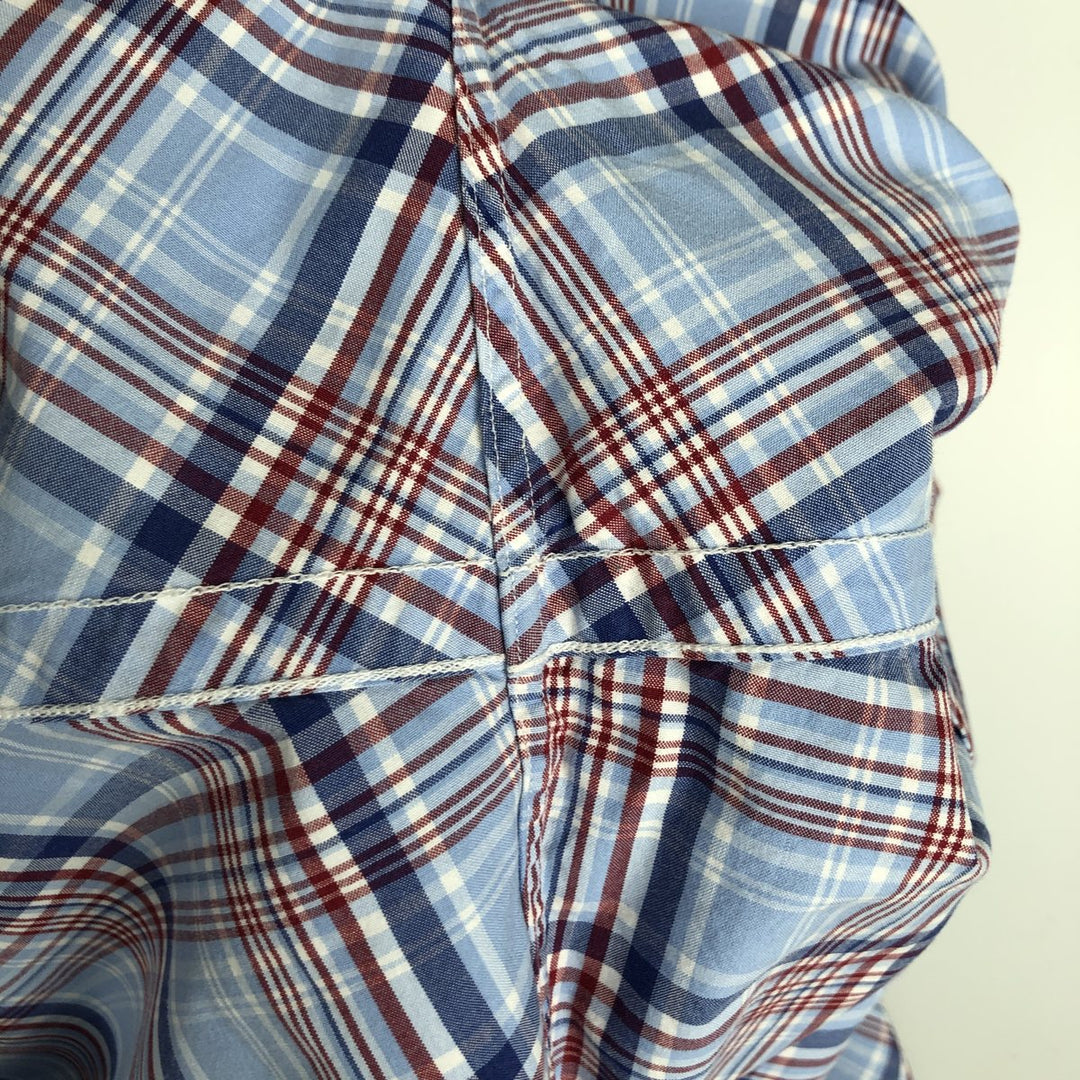 Ralph Lauren Classic Fit short sleeve button down check shirt, men's size XL cotton Blue type light blue Vintage Second Hand