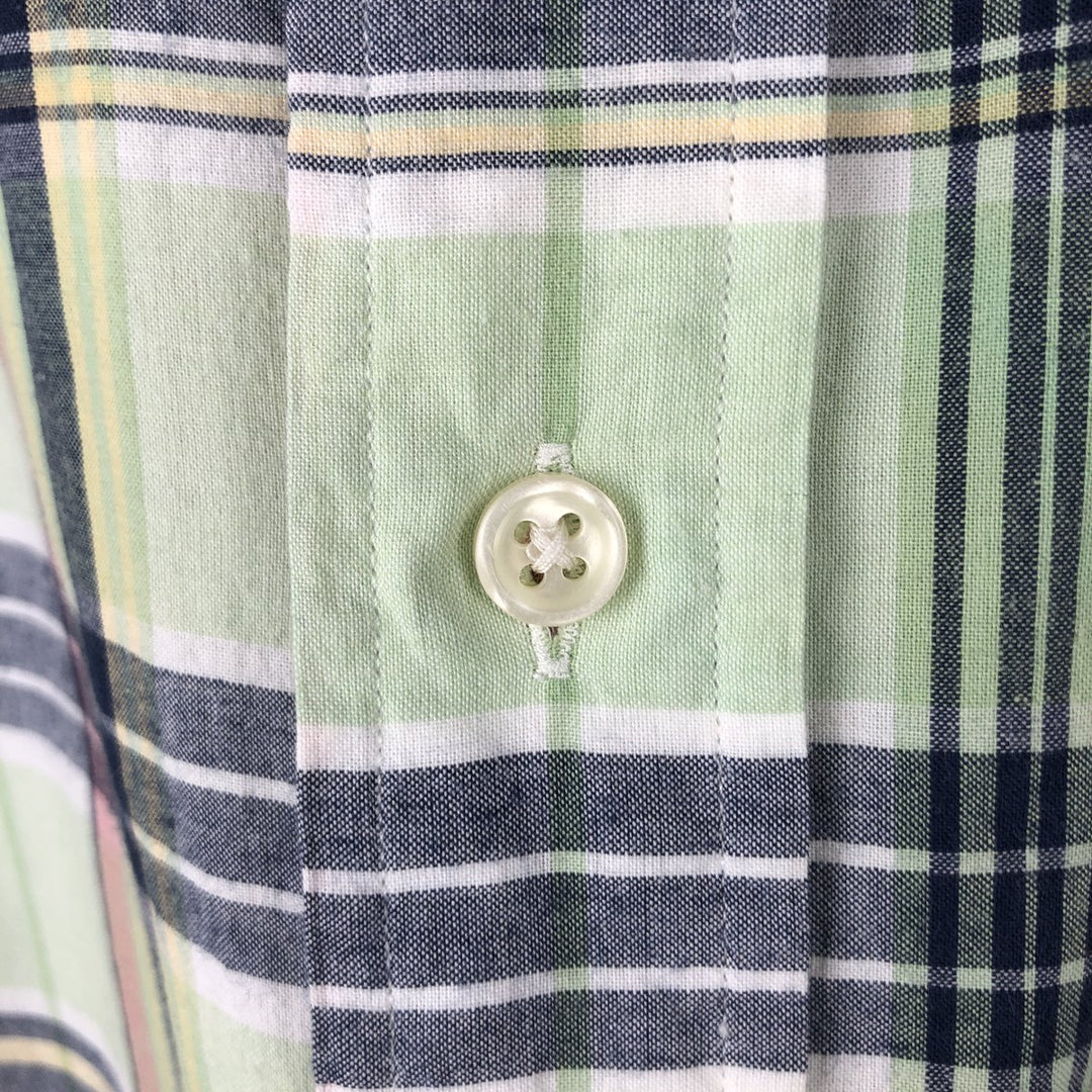 Ralph Lauren Classic Fit short sleeve button down check shirt for men, size XXL cotton green type Vintage Second Hand