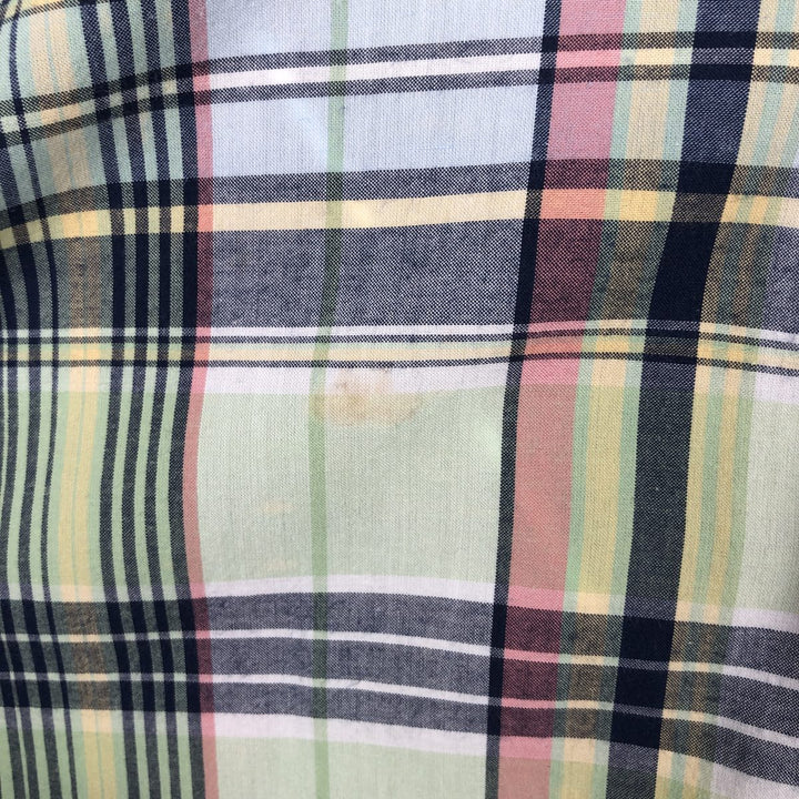 Ralph Lauren Classic Fit short sleeve button down check shirt for men, size XXL cotton green type Vintage Second Hand