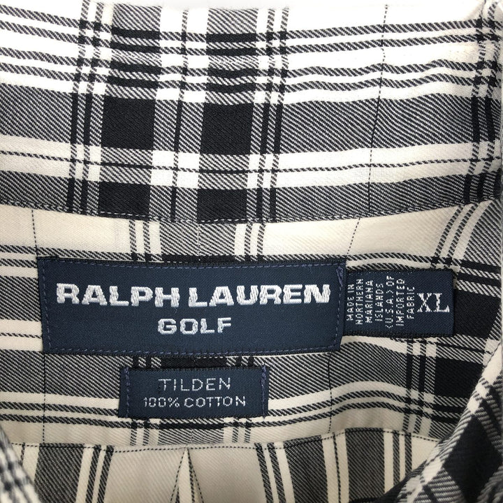 Ralph Lauren RALPH LAUREN GOLF TILDEN short sleeve button down check shirt men's XL equivalent cotton white type Vintage Second Hand