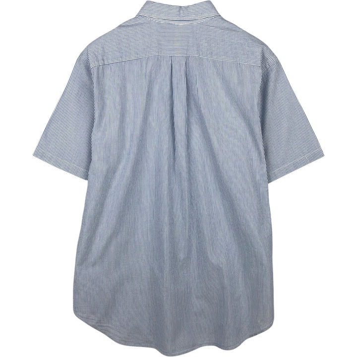 Ralph Lauren Classic Fit Seersucker Short Sleeve Button Down Striped Shirt Men's XL cotton blue type Vintage Second Hand