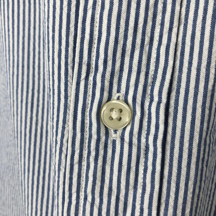 Ralph Lauren Classic Fit Seersucker Short Sleeve Button Down Striped Shirt Men's XL cotton blue type Vintage Second Hand