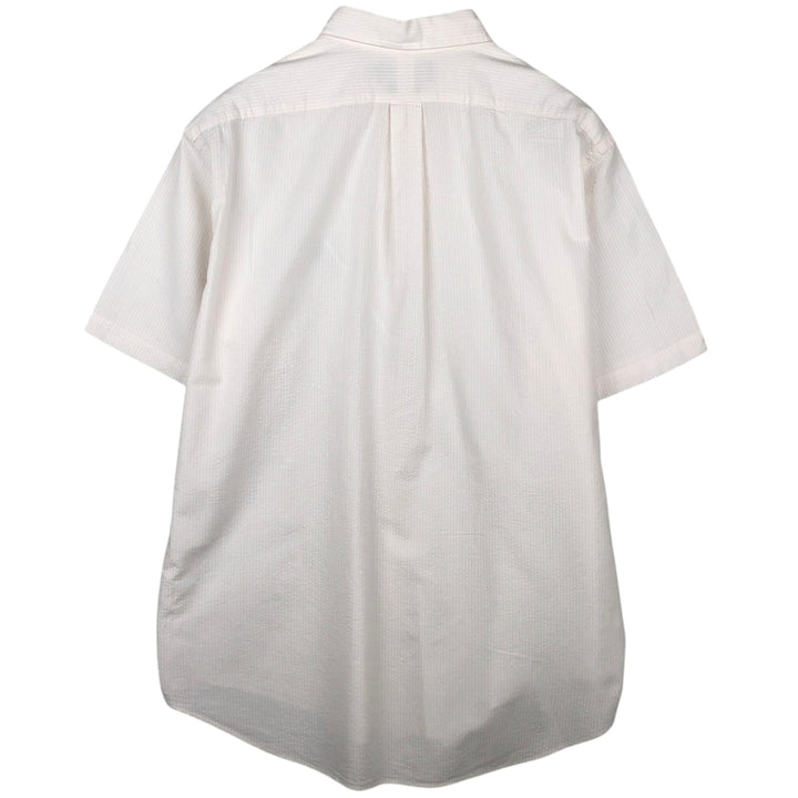 Ralph Lauren Classic Fit Seersucker Short Sleeve Button Down Striped Shirt Men's XL cotton white type Vintage Second Hand