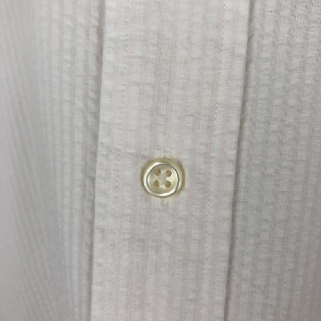 Ralph Lauren Classic Fit Seersucker Short Sleeve Button Down Striped Shirt Men's XL cotton white type Vintage Second Hand