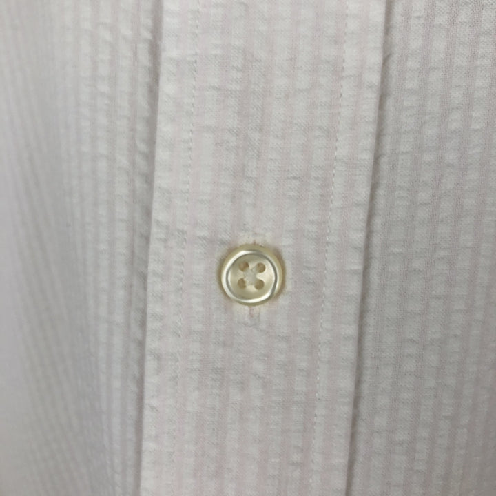Ralph Lauren Classic Fit Seersucker Short Sleeve Button Down Striped Shirt Men's XL cotton white type Vintage Second Hand