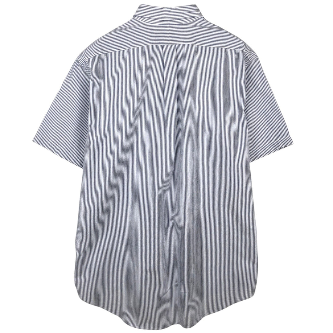 Ralph Lauren Classic Fit Seersucker Short Sleeve Button Down Striped Shirt Men's XL cotton white type Vintage Second Hand