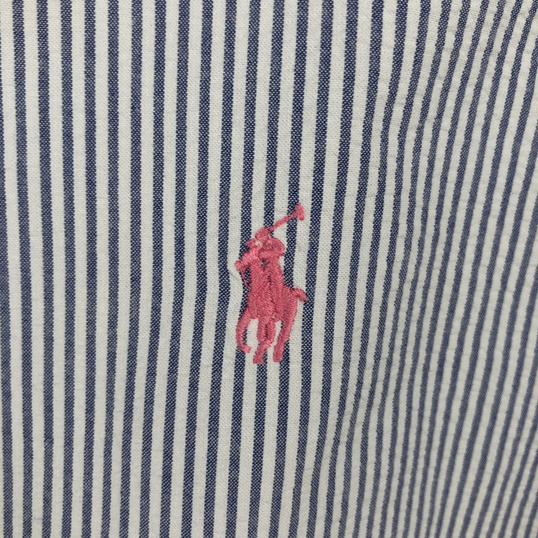 Ralph Lauren Classic Fit Seersucker Short Sleeve Button Down Striped Shirt Men's XL cotton white type Vintage Second Hand