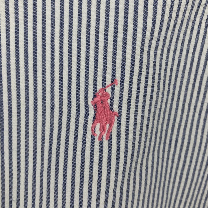 Ralph Lauren Classic Fit Seersucker Short Sleeve Button Down Striped Shirt Men's XL cotton white type Vintage Second Hand