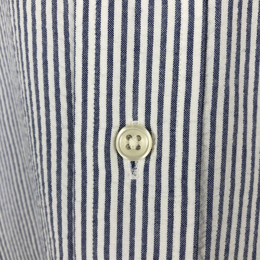 Ralph Lauren Classic Fit Seersucker Short Sleeve Button Down Striped Shirt Men's XL cotton white type Vintage Second Hand