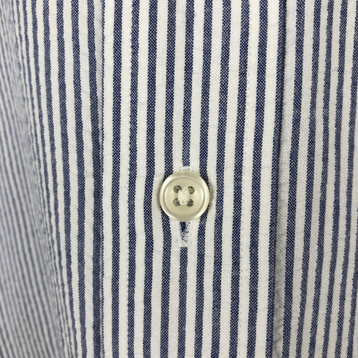 Ralph Lauren Classic Fit Seersucker Short Sleeve Button Down Striped Shirt Men's XL cotton white type Vintage Second Hand