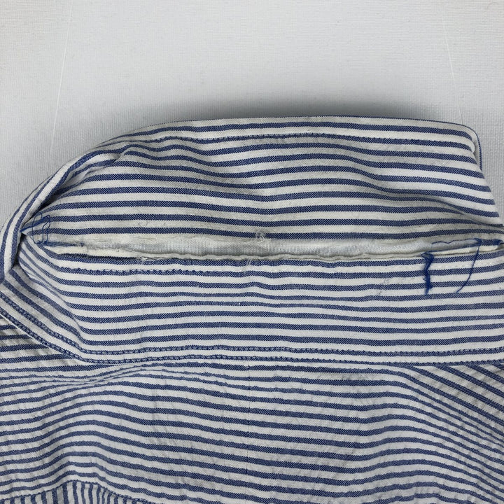 Ralph Lauren BLAKE Seersucker Short Sleeve Button Down Striped Shirt Men's Size L cotton blue type Vintage Second Hand