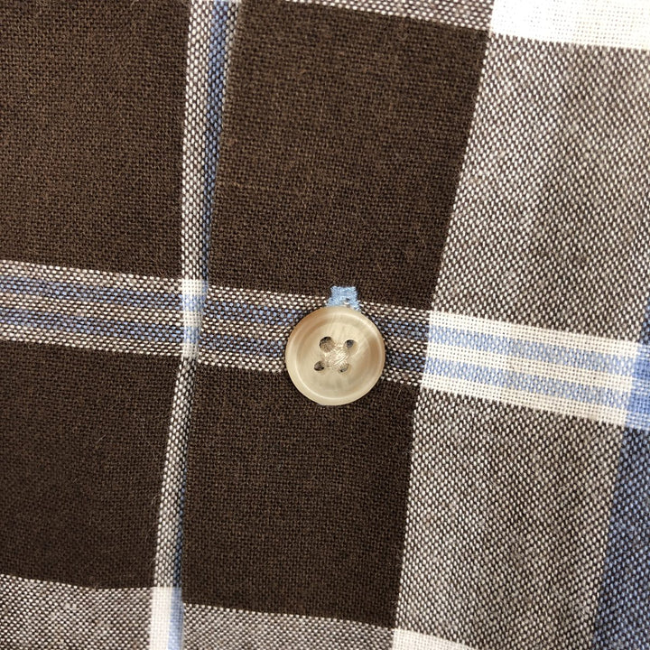 Dickies Check Pattern Open Collar Short Sleeve Work Shirt, Men's Size L (approx.) cotton Blue type light blue Vintage Second Hand