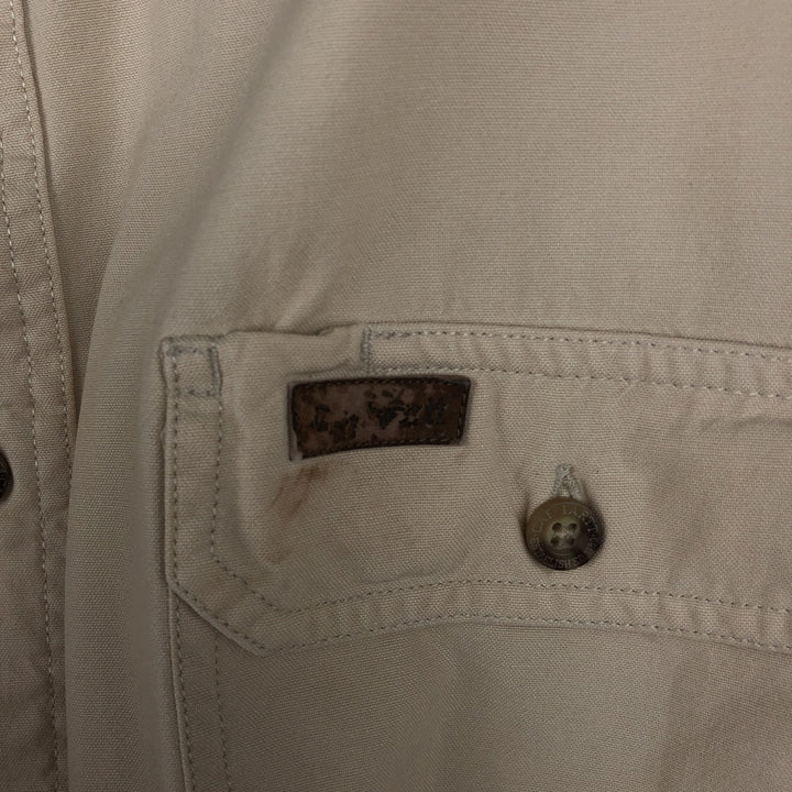 Carhartt plain button-down, flap pocket, short-sleeved work shirt, men's size XL. cotton Beige type Vintage Second Hand