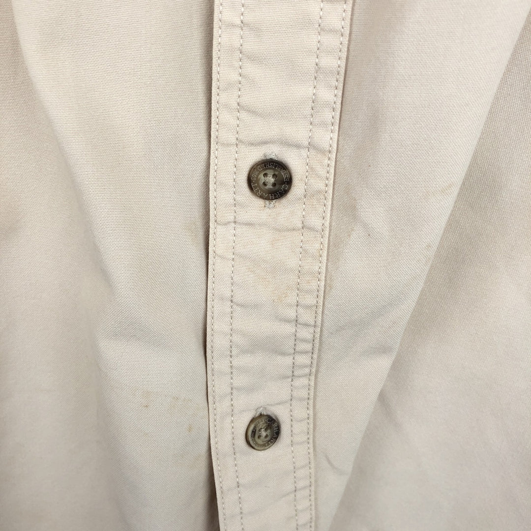 Carhartt plain button-down, flap pocket, short-sleeved work shirt, men's size XL. cotton Beige type Vintage Second Hand