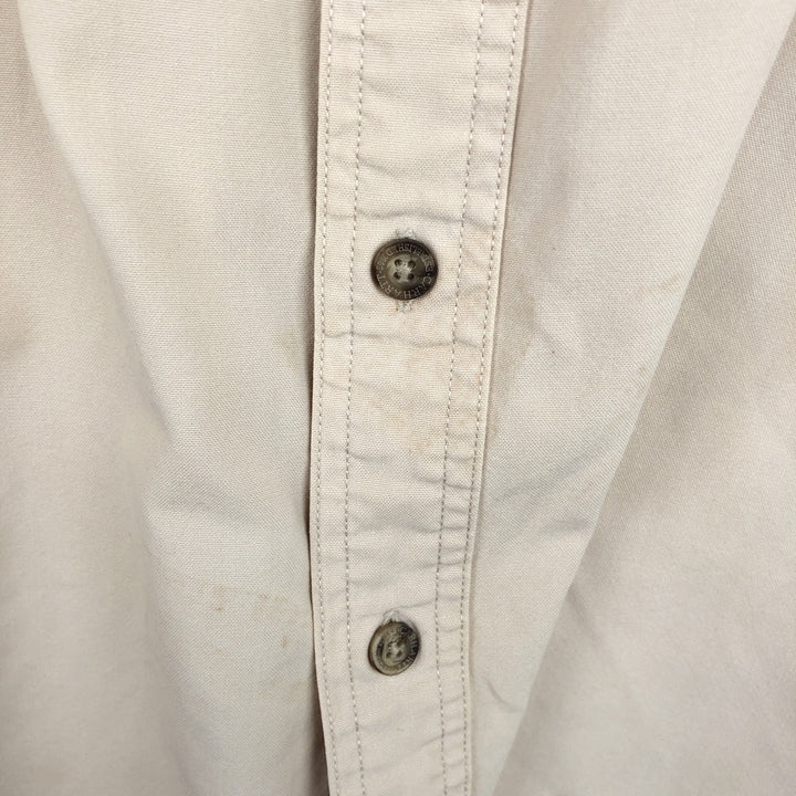 Carhartt plain button-down, flap pocket, short-sleeved work shirt, men's size XL. cotton Beige type Vintage Second Hand