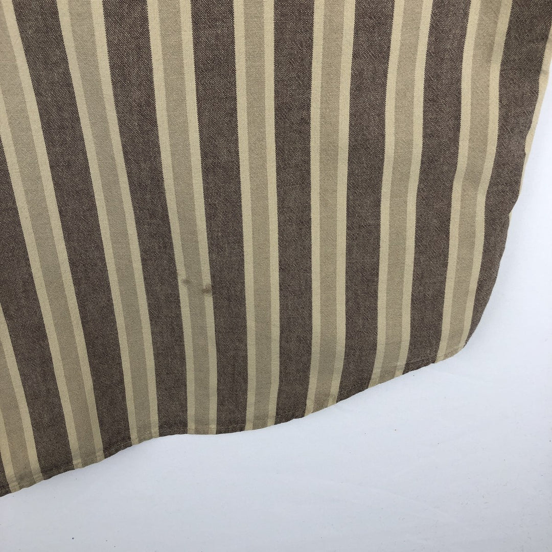 Carhartt Stripe Pattern Multi-Stripe Stand Collar Short Sleeve Work Shirt (Men's XL equivalent) unclear Beige type Vintage Second Hand