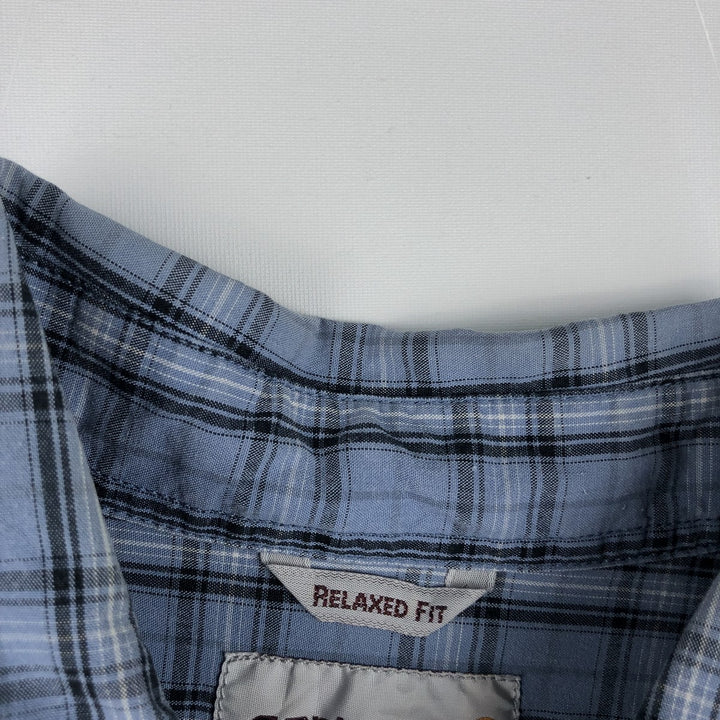 Carhartt Relaxed Fit Short-Sleeve Work Shirt, Men's Size L (Equivalent), Regular Collar cotton Blue type light blue Vintage Second Hand