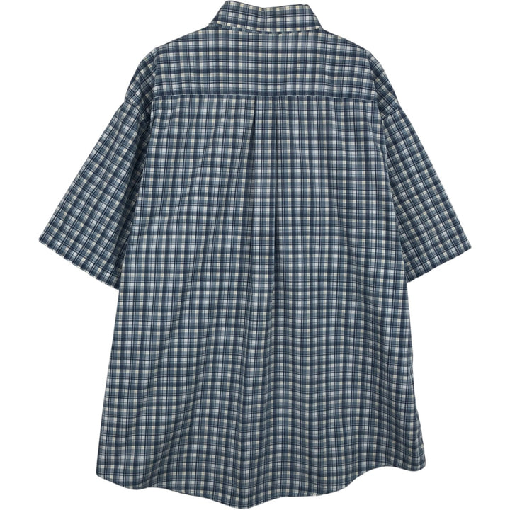 Carhartt Check Pattern Button-down Short Sleeve Work Shirt, Men's XL cotton Blue type light blue Vintage Second Hand