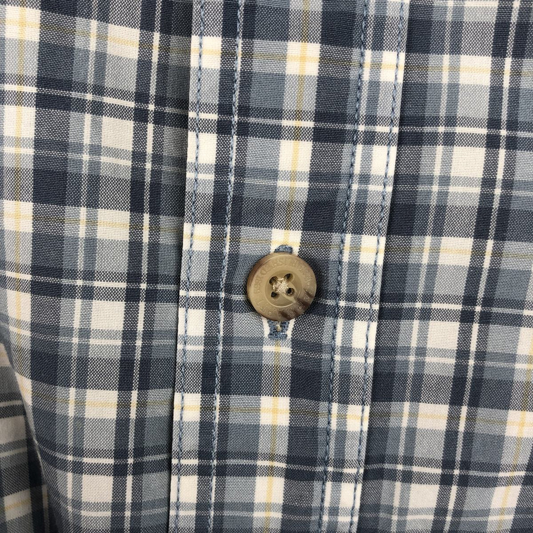 Carhartt Check Pattern Button-down Short Sleeve Work Shirt, Men's XL cotton Blue type light blue Vintage Second Hand