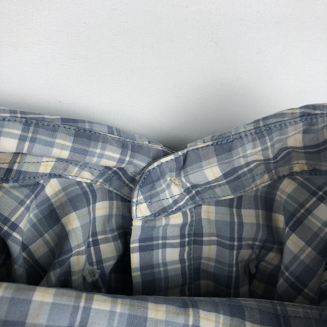 Carhartt Check Pattern Button-down Short Sleeve Work Shirt, Men's XL cotton Blue type light blue Vintage Second Hand