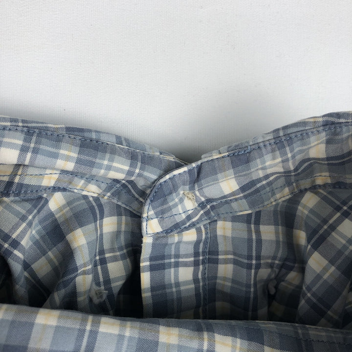 Carhartt Check Pattern Button-down Short Sleeve Work Shirt, Men's XL cotton Blue type light blue Vintage Second Hand