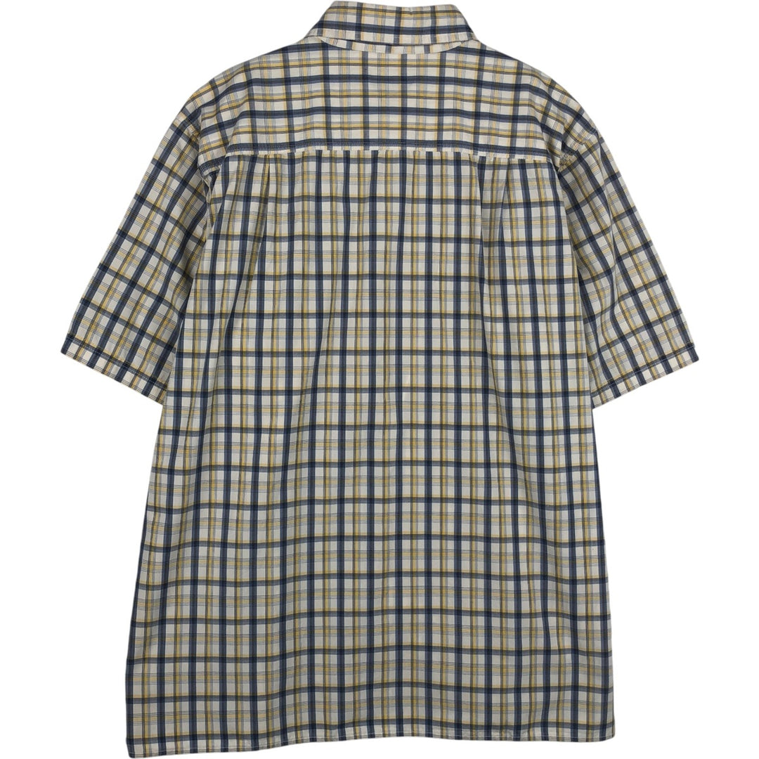Carhartt Relaxed Fit Check Pattern Regular Collar Flap Pocket Box Shirt Short Sleeve Work Shirt Men's XL Equivalent cotton blue type Vintage Second Hand