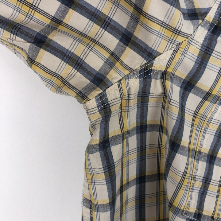 Carhartt Relaxed Fit Check Pattern Regular Collar Flap Pocket Box Shirt Short Sleeve Work Shirt Men's XL Equivalent cotton blue type Vintage Second Hand