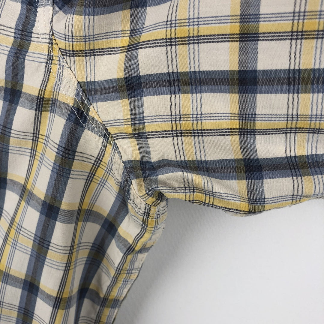 Carhartt Relaxed Fit Check Pattern Regular Collar Flap Pocket Box Shirt Short Sleeve Work Shirt Men's XL Equivalent cotton blue type Vintage Second Hand