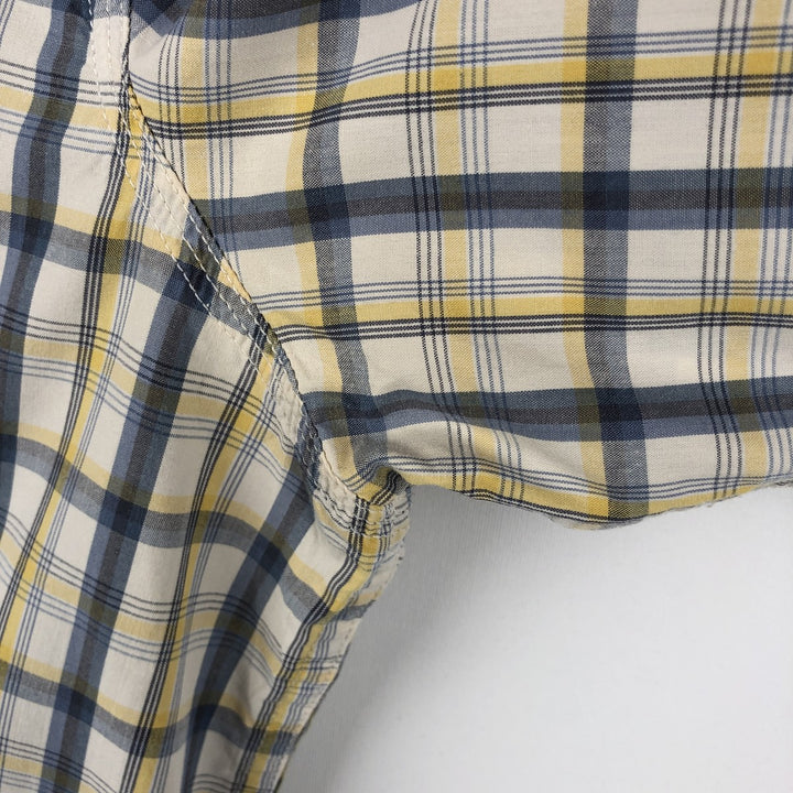 Carhartt Relaxed Fit Check Pattern Regular Collar Flap Pocket Box Shirt Short Sleeve Work Shirt Men's XL Equivalent cotton blue type Vintage Second Hand