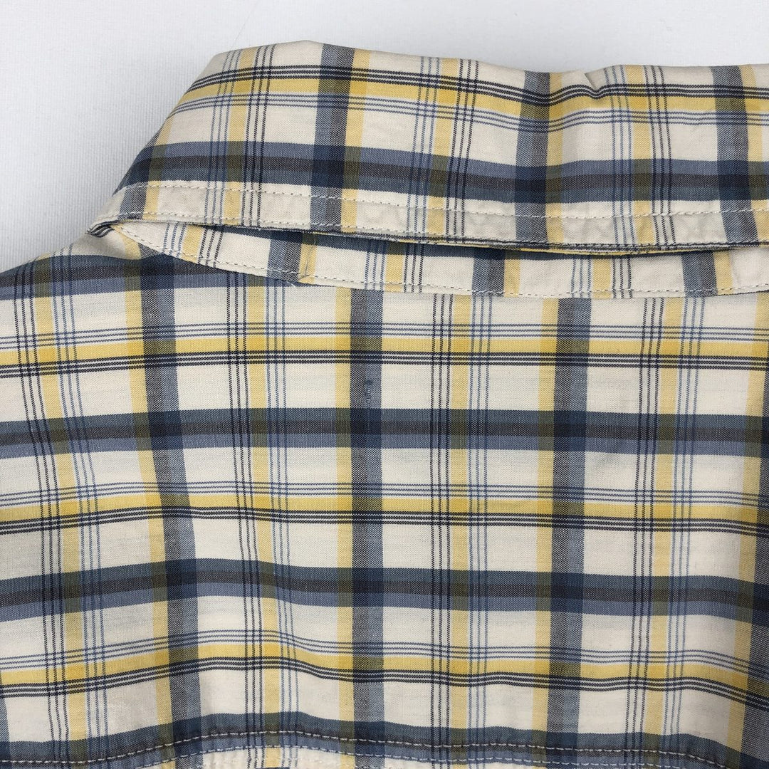 Carhartt Relaxed Fit Check Pattern Regular Collar Flap Pocket Box Shirt Short Sleeve Work Shirt Men's XL Equivalent cotton blue type Vintage Second Hand