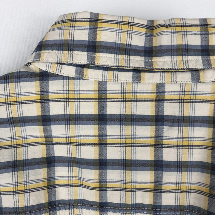 Carhartt Relaxed Fit Check Pattern Regular Collar Flap Pocket Box Shirt Short Sleeve Work Shirt Men's XL Equivalent cotton blue type Vintage Second Hand