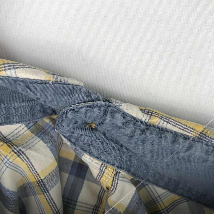 Carhartt Relaxed Fit Check Pattern Regular Collar Flap Pocket Box Shirt Short Sleeve Work Shirt Men's XL Equivalent cotton blue type Vintage Second Hand