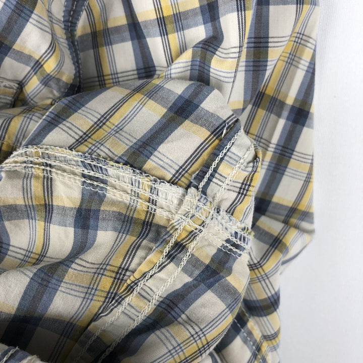 Carhartt Relaxed Fit Check Pattern Regular Collar Flap Pocket Box Shirt Short Sleeve Work Shirt Men's XL Equivalent cotton blue type Vintage Second Hand