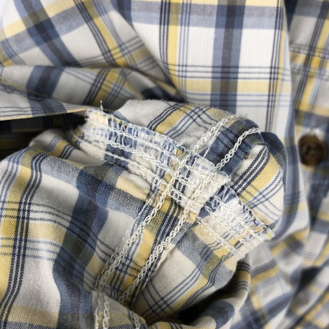 Carhartt Relaxed Fit Check Pattern Regular Collar Flap Pocket Box Shirt Short Sleeve Work Shirt Men's XL Equivalent cotton blue type Vintage Second Hand