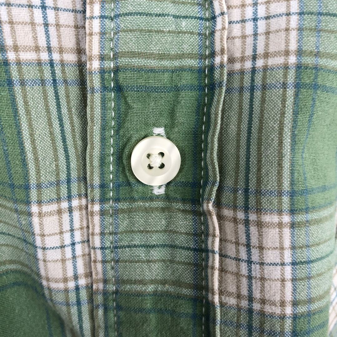 Carhartt Check Pattern Regular Collar Short Sleeve Work Shirt, Men's Size XL (approx.) cotton green type Vintage Second Hand