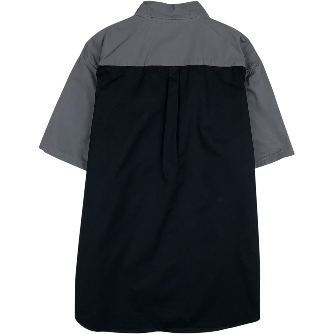 Harley-Davidson Hidden Button-Down Short Sleeve Work Shirt, Men's XL cotton gray type Vintage Second Hand