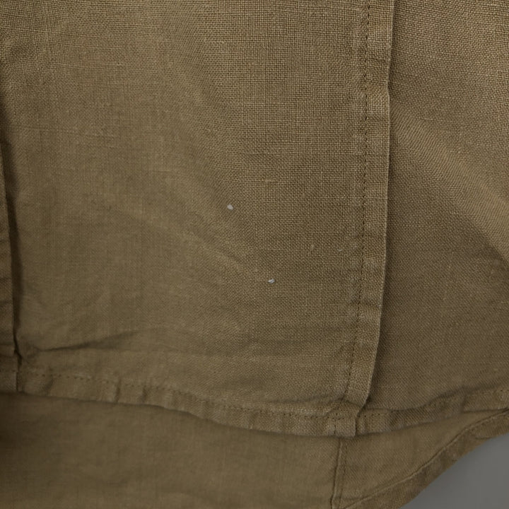 Banana Republic Short Sleeve Linen Shirt, Men's XL linen Khaki type beige Vintage Second Hand