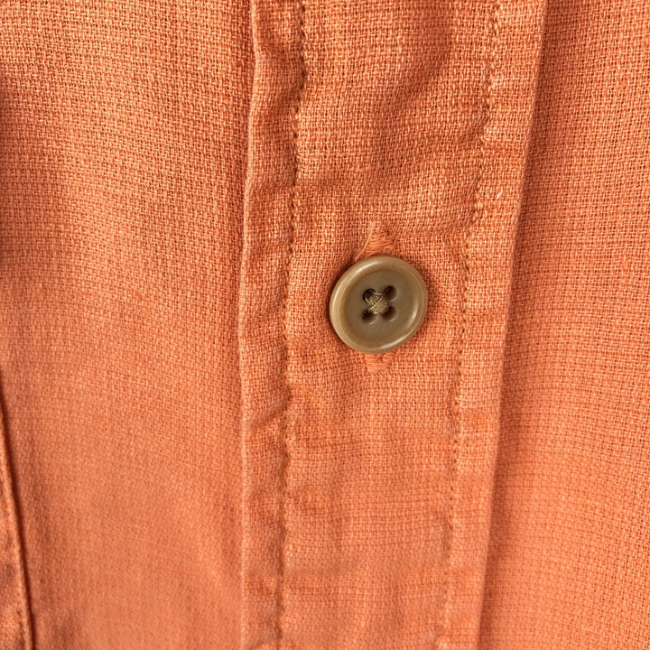 Ralph Lauren POLO by Ralph Lauren Short-Sleeve Cotton x Linen Shirt, Men's Size L (approx.) linen orange type Vintage Second Hand