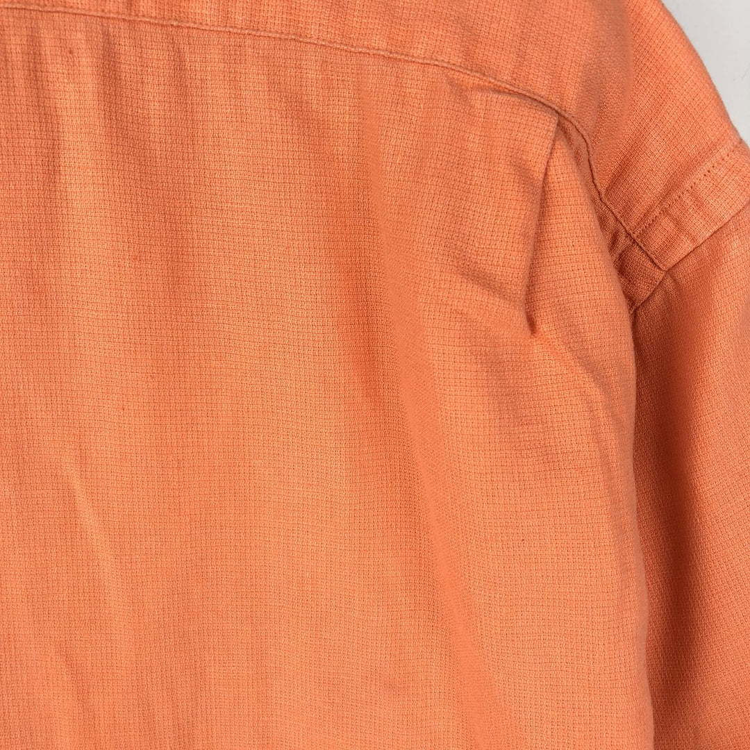 Ralph Lauren POLO by Ralph Lauren Short-Sleeve Cotton x Linen Shirt, Men's Size L (approx.) linen orange type Vintage Second Hand