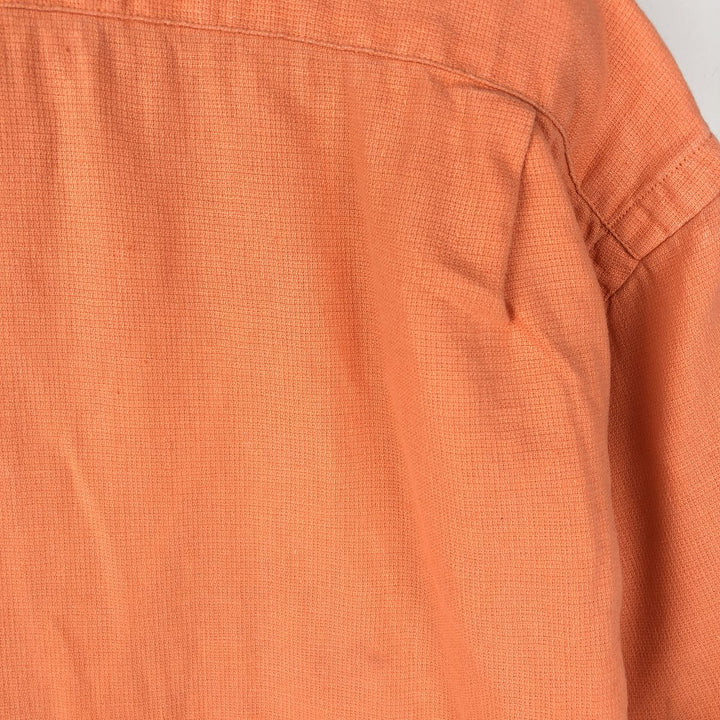 Ralph Lauren POLO by Ralph Lauren Short-Sleeve Cotton x Linen Shirt, Men's Size L (approx.) linen orange type Vintage Second Hand