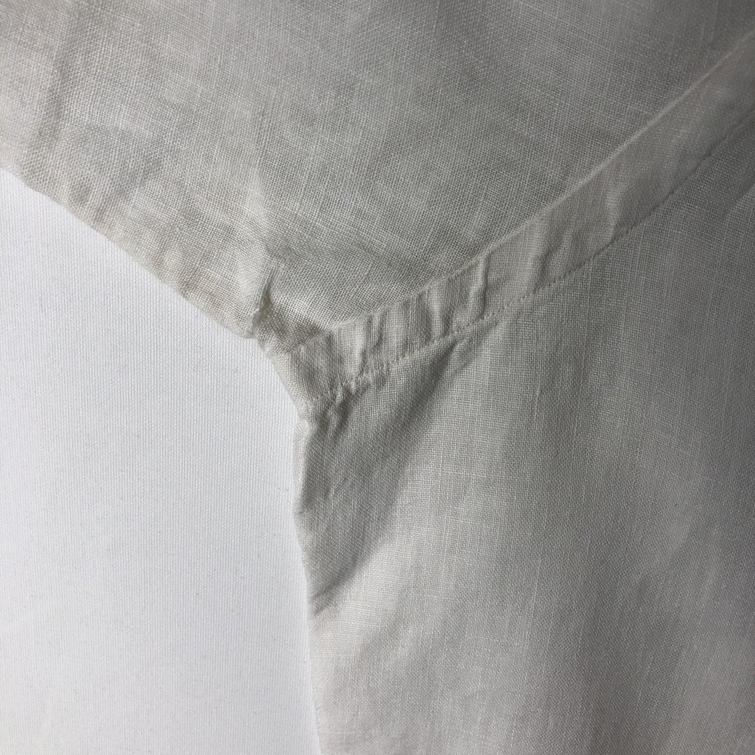 Ralph Lauren Classic Fit short sleeve linen button down shirt, men's size L linen white type Vintage Second Hand