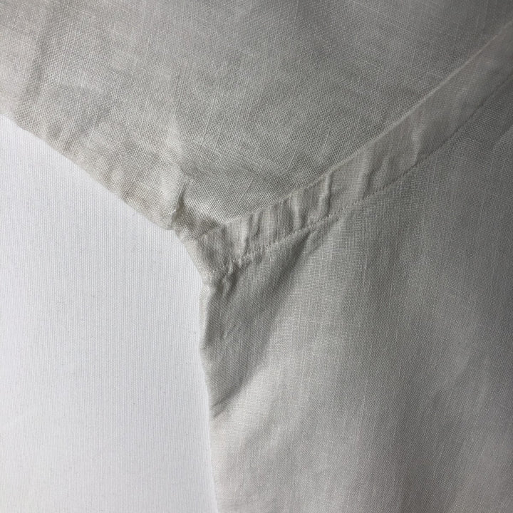 Ralph Lauren Classic Fit short sleeve linen button down shirt, men's size L linen white type Vintage Second Hand
