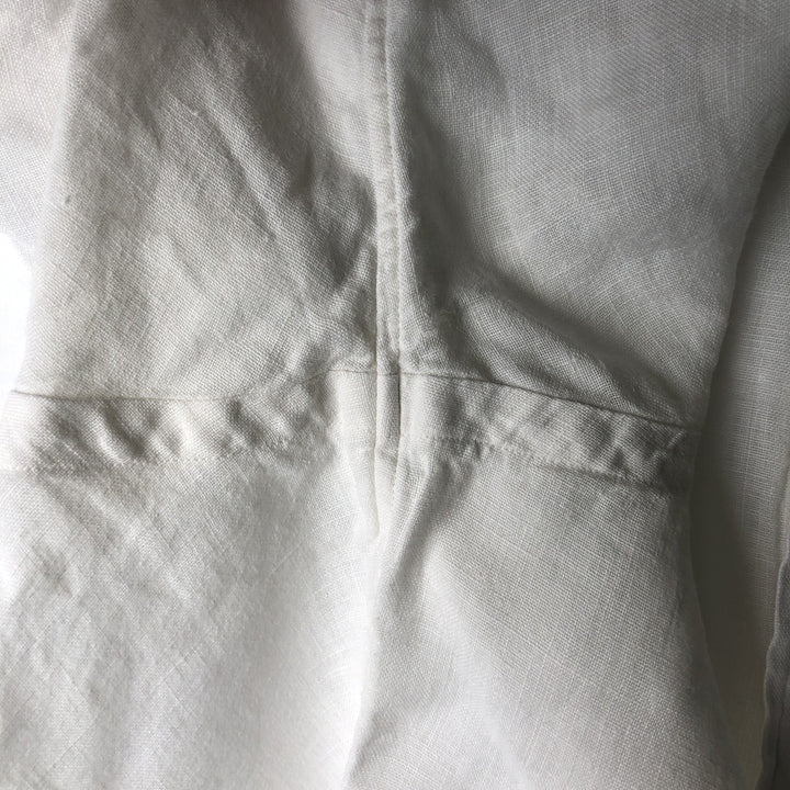 Ralph Lauren Classic Fit short sleeve linen button down shirt, men's size L linen white type Vintage Second Hand