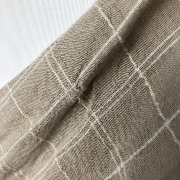 Ralph Lauren CHAPS Check Pattern Short-Sleeve Cotton x Linen Button-Down Shirt, Men's Size XL (approx.) linen Beige type Vintage Second Hand