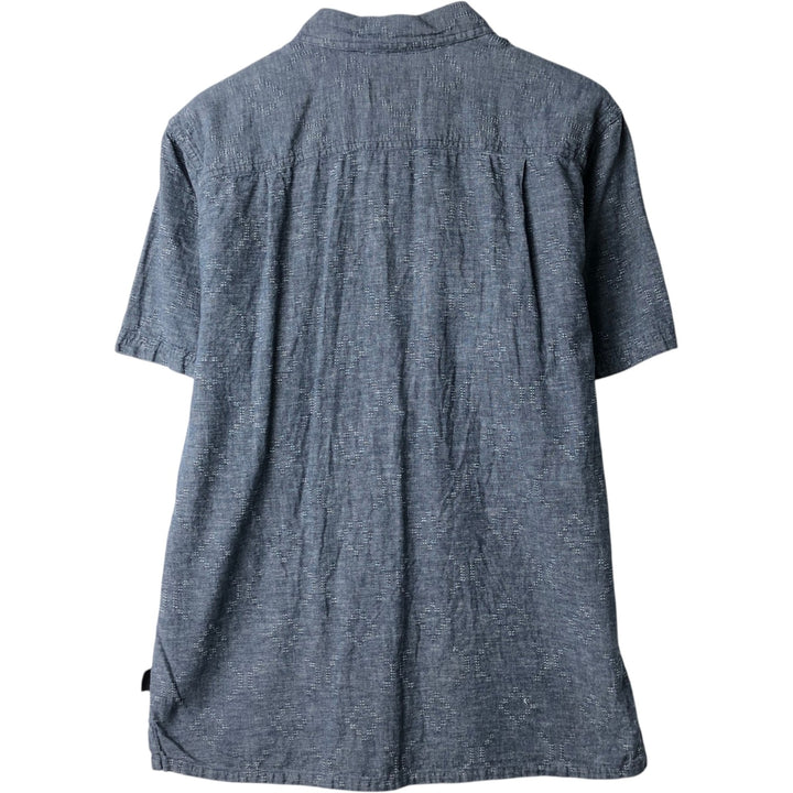 Patagonia 53139SP21 All-over print short-sleeved cotton x hemp box shirt, men's size M. Hemp navy blue type Vintage Second Hand