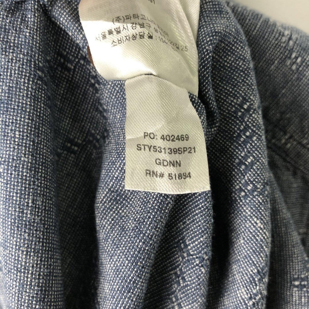 Patagonia 53139SP21 All-over print short-sleeved cotton x hemp box shirt, men's size M. Hemp navy blue type Vintage Second Hand